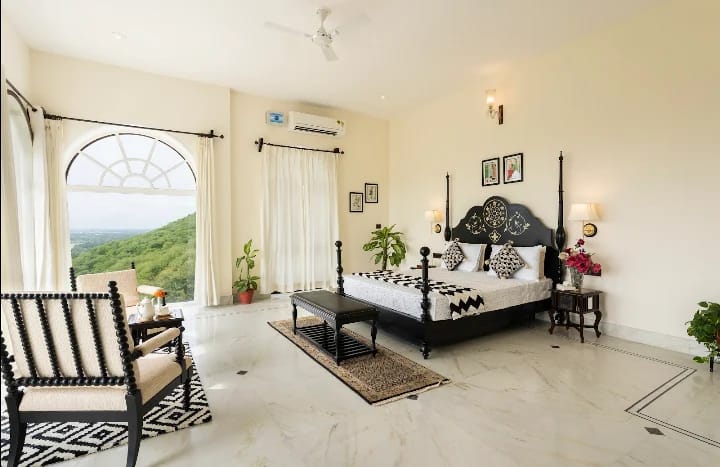 A serene luxury retreat with garden views